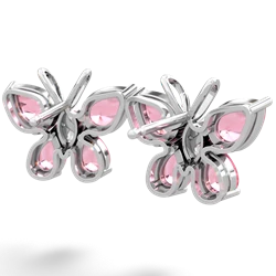 Lab Pink Sapphire Butterfly 14K White Gold earrings E2215