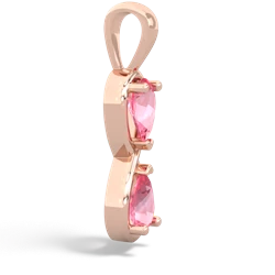 Lab Pink Sapphire Infinity 14K Rose Gold pendant P5050