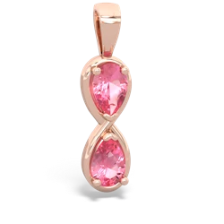 Lab Pink Sapphire Infinity 14K Rose Gold pendant P5050