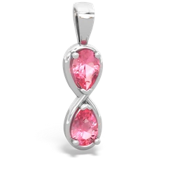 Lab Pink Sapphire Infinity 14K White Gold pendant P5050