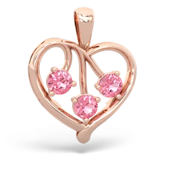 Citrine Glowing Heart 14K Rose Gold pendant P2233