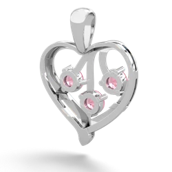 Opal Glowing Heart 14K White Gold pendant P2233