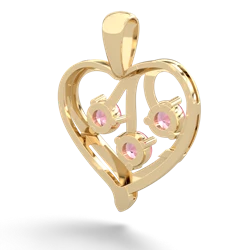 Smoky Quartz Glowing Heart 14K Yellow Gold pendant P2233