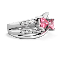 Lab Pink Sapphire Bowtie 14K White Gold ring R2360