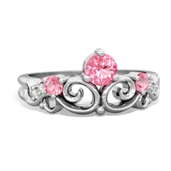 Pink Tourmaline Crown Keepsake 14K White Gold ring R5740