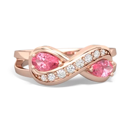 Lab Pink Sapphire Diamond Infinity 14K Rose Gold ring R5390