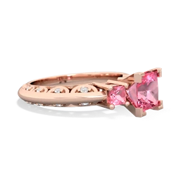 Lab Ruby Eternal Embrace Engagement 14K Rose Gold ring C2001