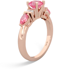 Jade 6Mm Round Eternal Embrace Engagement 14K Rose Gold ring R2005