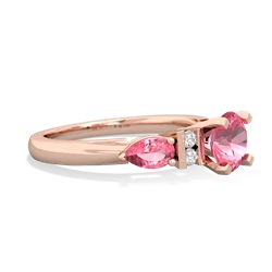 Ruby 6Mm Round Eternal Embrace Engagement 14K Rose Gold ring R2005