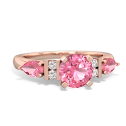 Ruby 6Mm Round Eternal Embrace Engagement 14K Rose Gold ring R2005