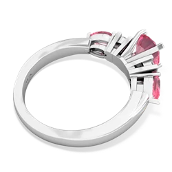 Pink Tourmaline 6Mm Round Eternal Embrace Engagement 14K White Gold ring R2005