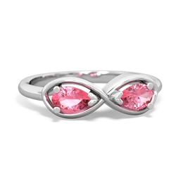 Lab Pink Sapphire Infinity 14K White Gold ring R5050