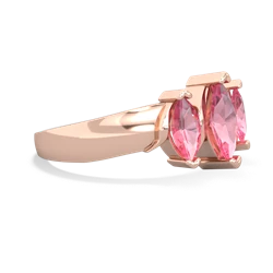 Pink Tourmaline Three Peeks 14K Rose Gold ring R2433