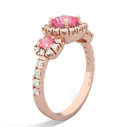 Lab Emerald Regal Halo 14K Rose Gold ring R5350