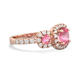 Lab Emerald Regal Halo 14K Rose Gold ring R5350