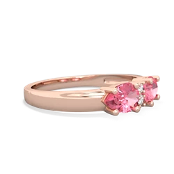 Lab Pink Sapphire Pear Bowtie 14K Rose Gold ring R0865