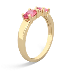 Lab Pink Sapphire Pear Bowtie 14K Yellow Gold ring R0865