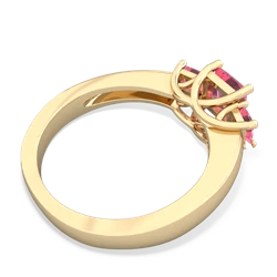 Amethyst Three Stone Trellis 14K Yellow Gold ring R4015