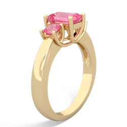 Amethyst Three Stone Emerald-Cut Trellis 14K Yellow Gold ring R4021