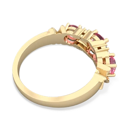 Lab Pink Sapphire Hugs And Kisses 14K Yellow Gold ring R5016