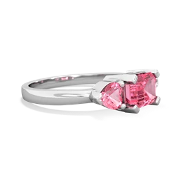 Garnet Three Stone 14K White Gold ring R5235