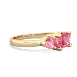 Pink Tourmaline Three Stone 14K Yellow Gold ring R5235