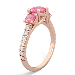 Lab Emerald Pave Trellis 14K Rose Gold ring R5500