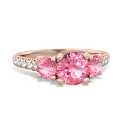 London Topaz Pave Trellis 14K Rose Gold ring R5500