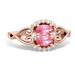 Lab Pink Sapphire Love Nest 14K Rose Gold ring R5860