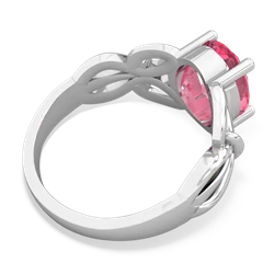 Lab Pink Sapphire Celtic Knot Cocktail 14K White Gold ring R2377