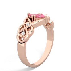 Lab Pink Sapphire Keepsake Celtic Knot 14K Rose Gold ring R5300