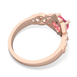 Lab Pink Sapphire Claddagh Celtic Knot 14K Rose Gold ring R2367