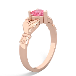 Lab Pink Sapphire Claddagh 14K Rose Gold ring R2370