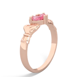 Lab Pink Sapphire 'Our Heart' Claddagh 14K Rose Gold ring R2388