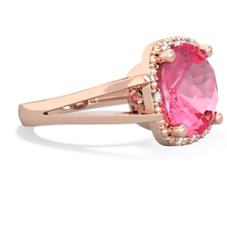 Lab Pink Sapphire Art Deco Cocktail 14K Rose Gold ring R2498