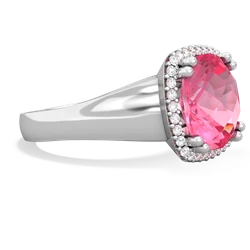 Lab Pink Sapphire Halo Cocktail 14K White Gold ring R2544