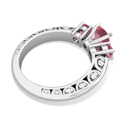 Lab Pink Sapphire Art Deco Eternal Embrace Engagement 14K White Gold ring C2003