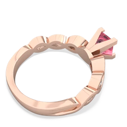 Lab Pink Sapphire Infinity 5Mm Square Engagement 14K Rose Gold ring R26315SQ