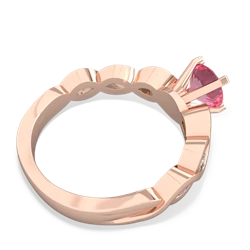 Lab Pink Sapphire Infinity 6Mm Round Engagement 14K Rose Gold ring R26316RD