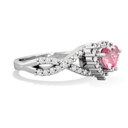 Lab Pink Sapphire Diamond Twist 14K White Gold ring R2640HRT