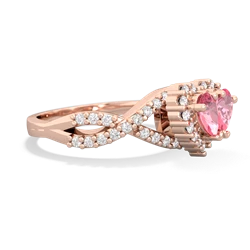 Lab Pink Sapphire Diamond Twist 'One Heart' 14K Rose Gold ring R2640HRT