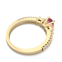 Lab Pink Sapphire Classic 5Mm Round Engagement 14K Yellow Gold ring R26435RD