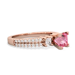 Lab Pink Sapphire Classic 5Mm Square Engagement 14K Rose Gold ring R26435SQ