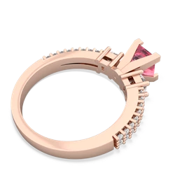 Lab Pink Sapphire Classic 5Mm Square Engagement 14K Rose Gold ring R26435SQ