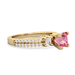 Lab Pink Sapphire Classic 5Mm Square Engagement 14K Yellow Gold ring R26435SQ