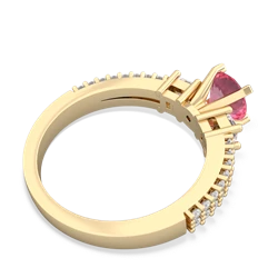 Lab Pink Sapphire Classic 6Mm Round Engagement 14K Yellow Gold ring R26436RD