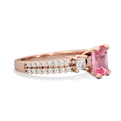 Lab Pink Sapphire Classic 7X5mm Emerald-Cut Engagement 14K Rose Gold ring R26437EM