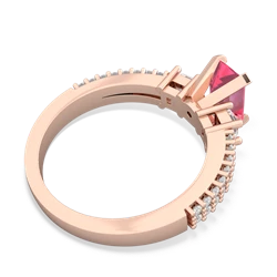 Lab Pink Sapphire Classic 7X5mm Emerald-Cut Engagement 14K Rose Gold ring R26437EM