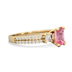 Lab Pink Sapphire Classic 7X5mm Emerald-Cut Engagement 14K Yellow Gold ring R26437EM