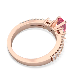 Lab Pink Sapphire Classic 7X5mm Oval Engagement 14K Rose Gold ring R26437VL